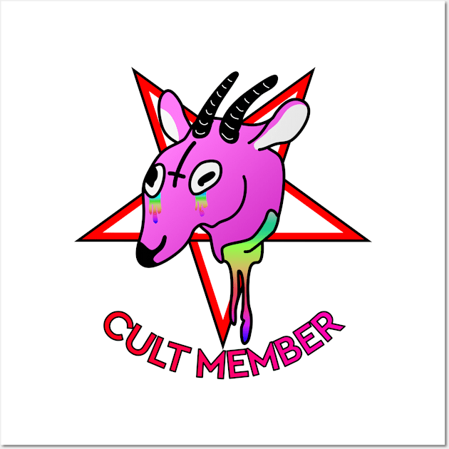 Cult member pink colorful goat Wall Art by Karafuru